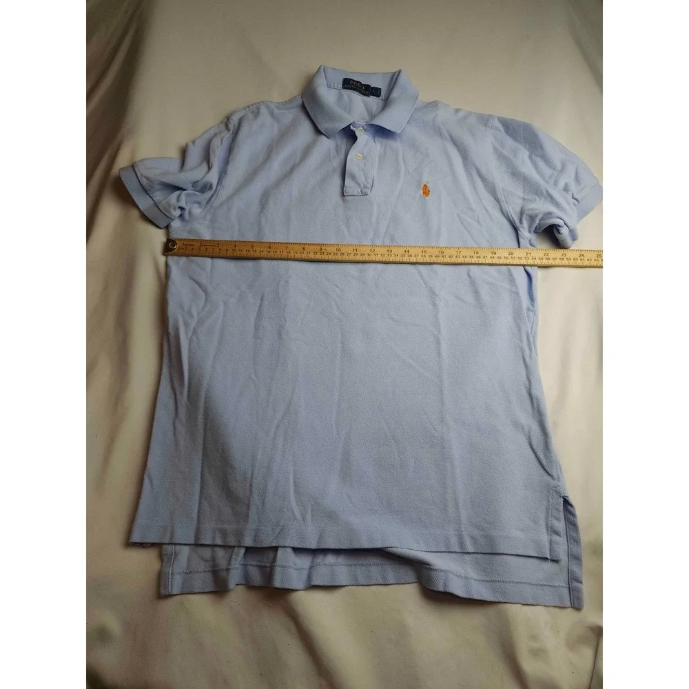 Polo Ralph Lauren Polo Shirt Mens Large Light Blue Knit Short Sleeve Preppy